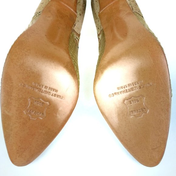 New VTG Stuart Weitzman Cork Snake Heels 6 M - Picture 6 of 10